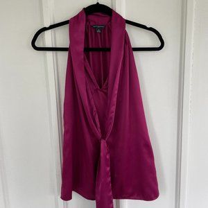 Banana Republic Pink Silk Tie Front Blouse | Color: Berry | Size: XS